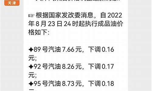 天津油价调整时间表2024_天津油价降价